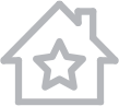 Home with a star in the center icon